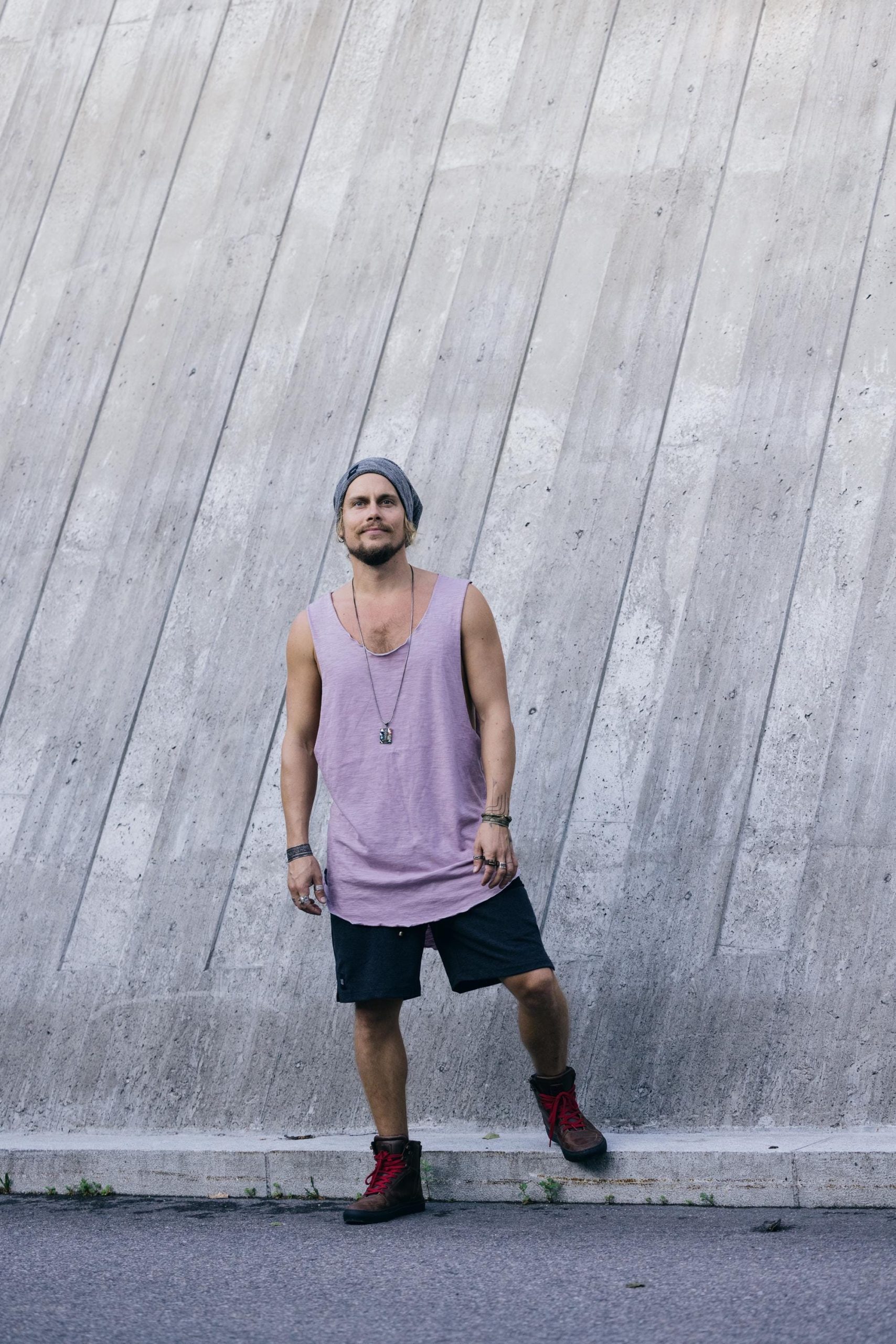 Organic Cotton Sleeveless Shirt: Asymmetric Yoga Tank Top